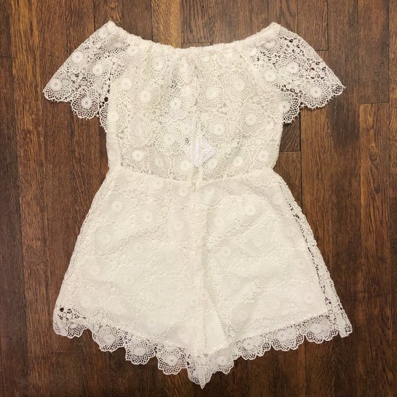 Bec Bridge White Daisy Eyelet Lace Playsuit Romper - Picture 8 of 13